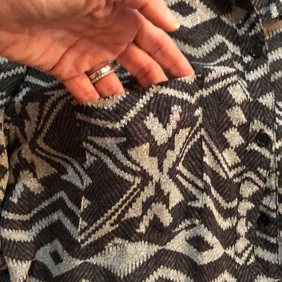 Kardashian Collection Chiffon button down blouse - Picture 5 of 8